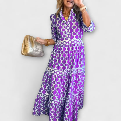JULIANA | ROBE MIDI AVEC MOTIF CHAÎNE