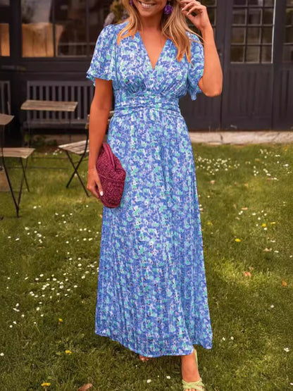 Élina – Robe longue fluide fleurie
