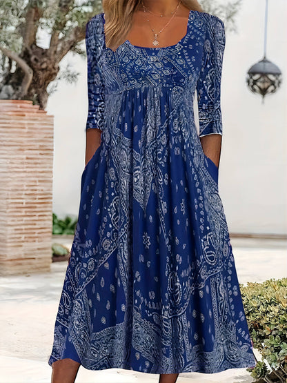 ELOWEN | ROBE MIDI À MANCHES LONGUES CASUAL